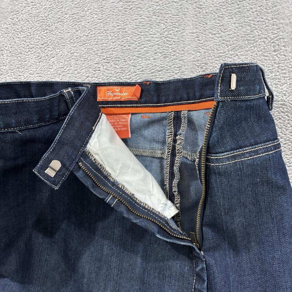 Vintage Faconnable Jeans Skirt Women's 2 Asymmetrical Maxi Macau France Y2K Blue - Picture 3 of 7